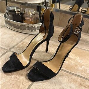 Elegant Black Suede Women's Heels